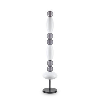 STEHLEUCHTE 28/155 cm    - Schwarz/Weiß, Design, Glas/Metall (28/155cm)