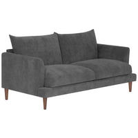 2,5-SITZER in Flachgewebe Grau  - Dunkelbraun/Grau, Konventionell, Holz/Textil (182/82/97cm) - MID.YOU