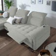 ECKSOFA in Webstoff Silberfarben  - Silberfarben/Schwarz, LIFESTYLE, Textil/Metall (180/310cm) - Valnatura