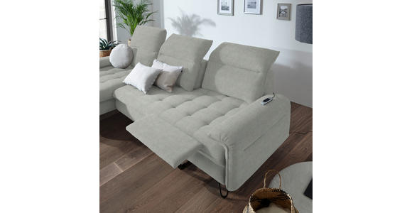 ECKSOFA in Webstoff Silberfarben  - Silberfarben/Schwarz, LIFESTYLE, Textil/Metall (180/310cm) - Valnatura