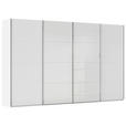 SCHWEBETÜRENSCHRANK 361/223/68 cm 4-türig Weiß  - Chromfarben/Weiß, KONVENTIONELL, Glas/Holzwerkstoff (361/223/68cm) - Novel