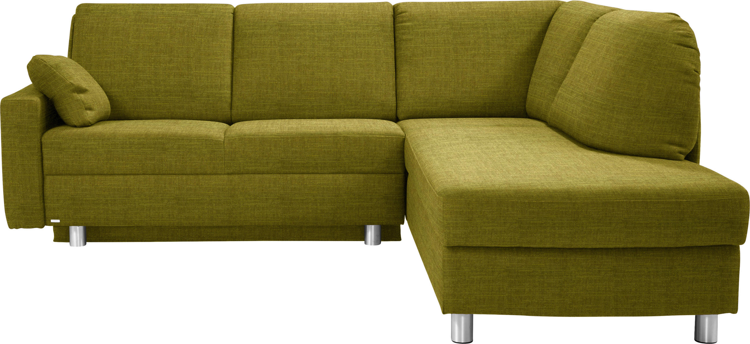ECKSOFA in Chenille Grün  227/208 cm  - Alufarben/Grün, KONVENTIONELL, Textil/Metall (227/208cm) - Sedda