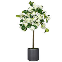 KUNSTBLUME - Dunkelgrau/Weiß, Basics, Kunststoff (94cm)