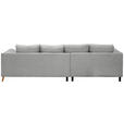 ECKSOFA  in Flachgewebe Grau  202/306 cm  - Buchefarben/Grau, KONVENTIONELL, Holz/Textil (202/306cm) - Carryhome
