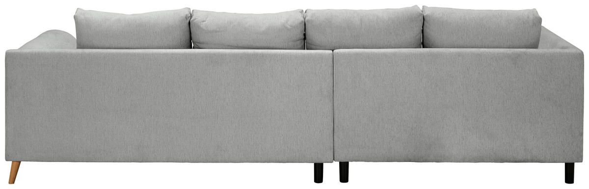 ECKSOFA Grau Flachgewebe  - Buchefarben/Grau, KONVENTIONELL, Holz/Textil (202/306cm) - Carryhome
