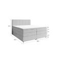 BOXSPRINGBETT 180/200 cm,  in Creme, gepolstertes Kopfteil, Bettkasten, Topper, Matratzen, H3 + H4 = fest + sehr fest  - Creme/Schwarz, KONVENTIONELL, Kunststoff/Textil (180/200cm) - Esposa