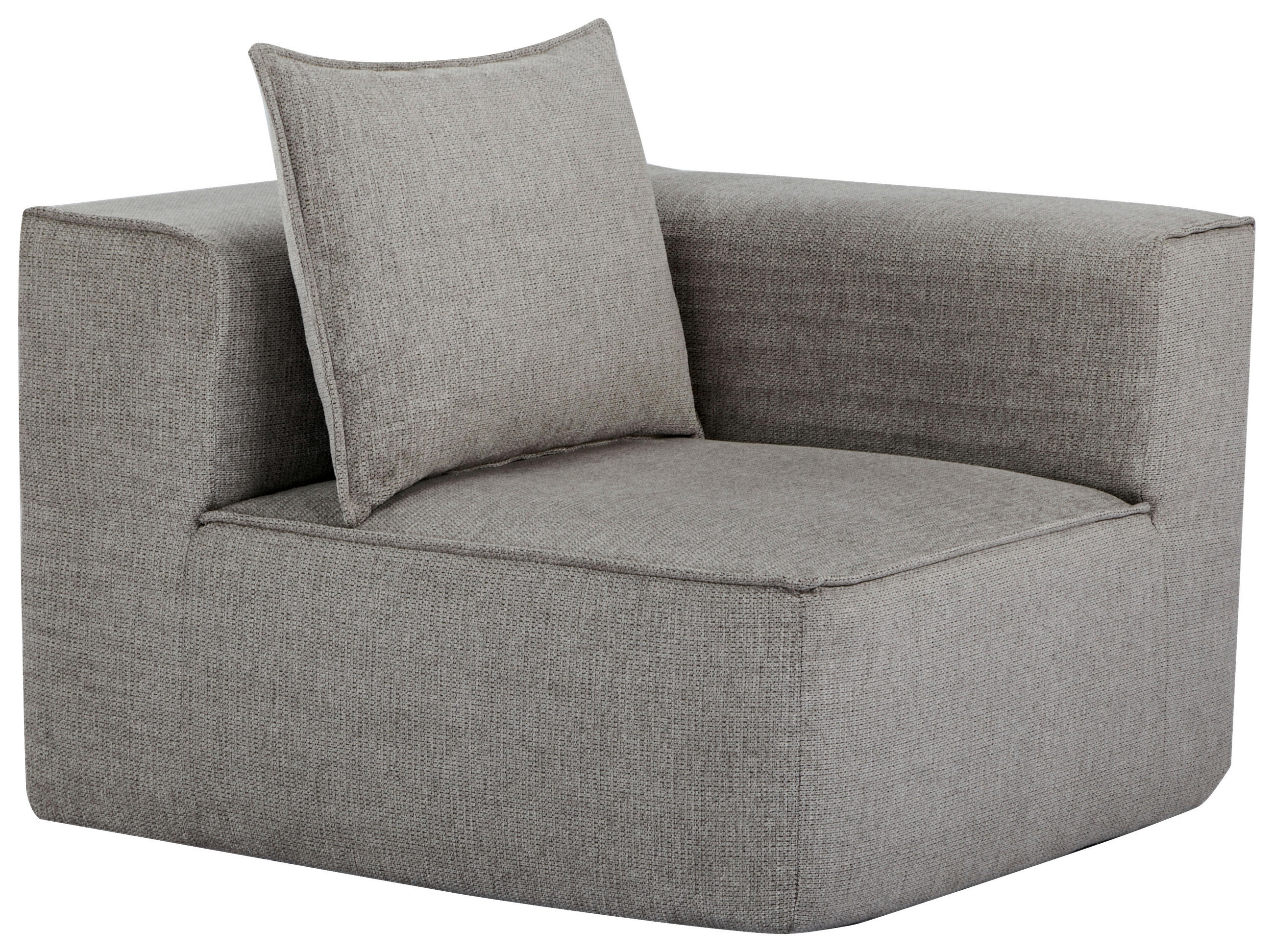 SOFAELEMENT Webstoff Taupe  - Taupe/Weiß, Design, Kunststoff/Textil (90/80/90cm) - Carryhome