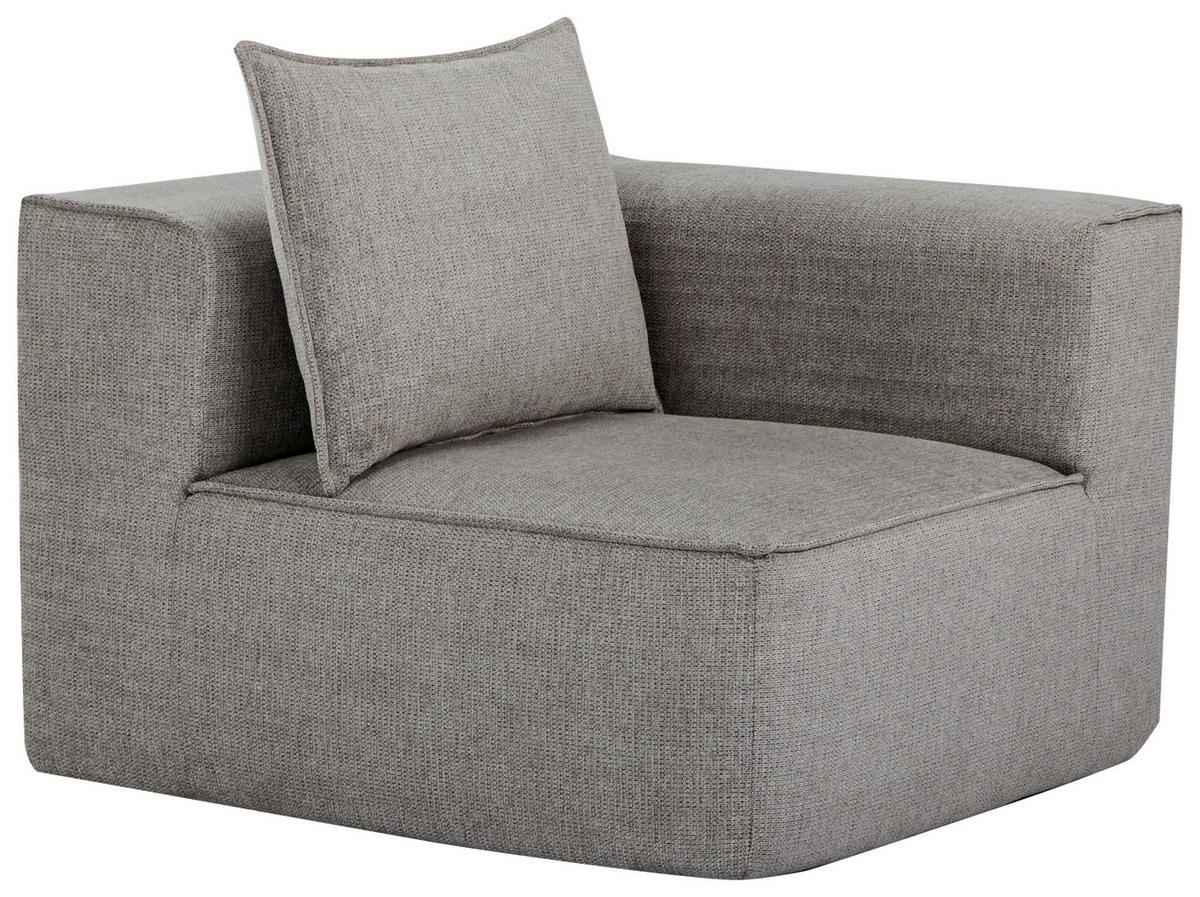 SOFAELEMENT Webstoff Taupe  - Taupe/Weiß, Design, Kunststoff/Textil (90/80/90cm) - Carryhome