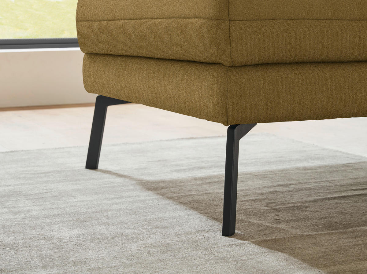 ECKSOFA  in Flachgewebe Schilfgrün  175-224/255-365 cm  - Schilfgrün/Schwarz, Design, Textil/Metall (175-224/255-365cm) - Dieter Knoll
