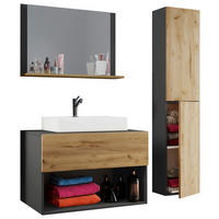 BADEZIMMER 4-teilig  in 113/64,2/51,4 cm  - Honigeiche/Weiss, Modern, Keramik/Holzwerkstoff (113/64,2/51,4cm) - MID.YOU