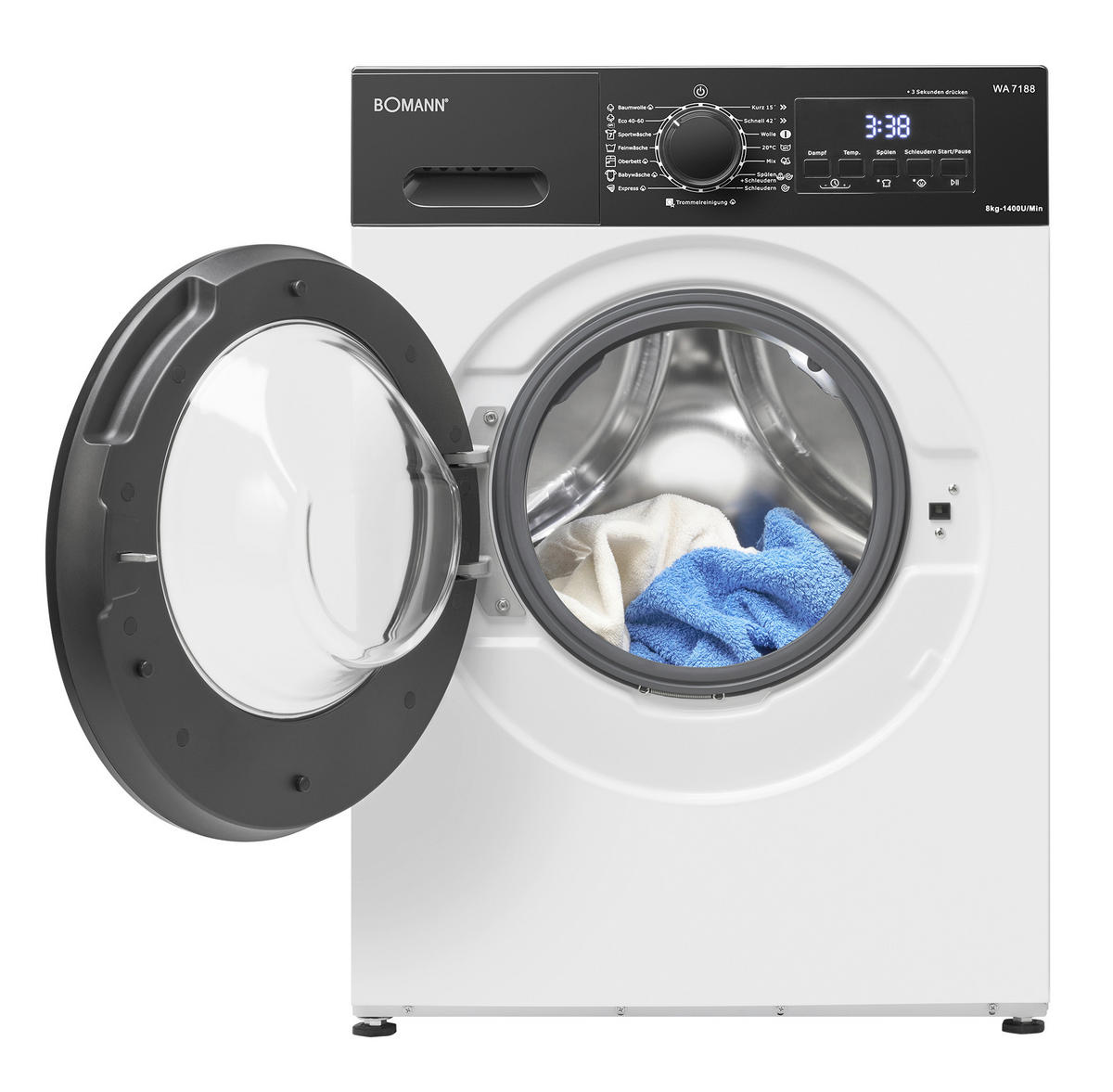 WASCHMASCHINE WA 7188  - Weiß, Trend, Metall (59,5/85,0/48,0cm) - Bomann