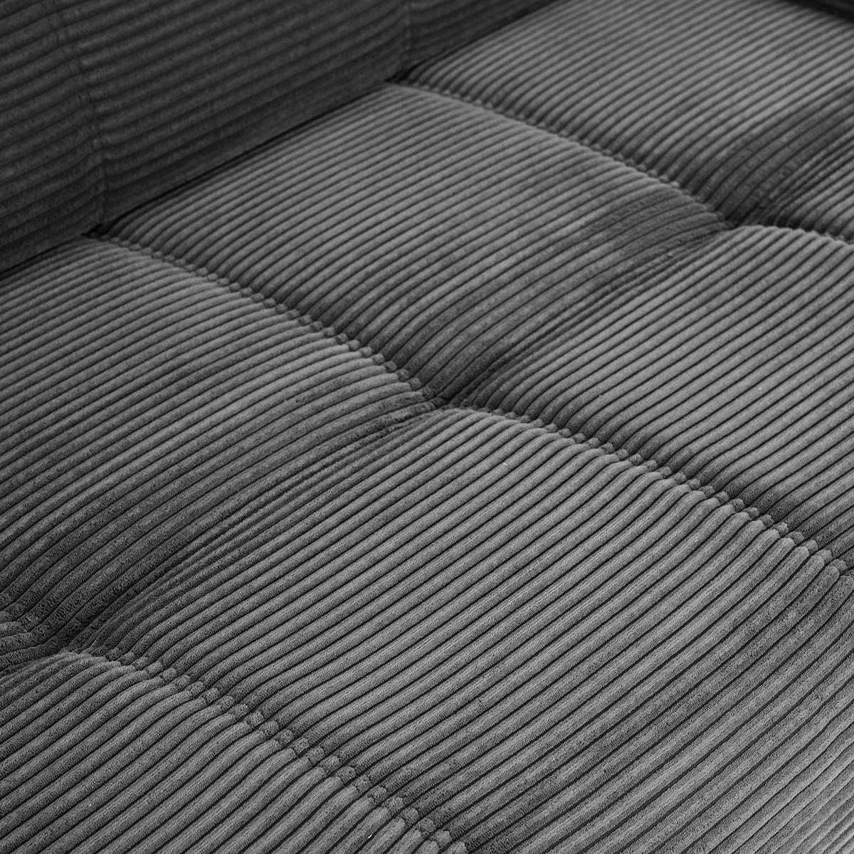 ECKSOFA in Cord Dunkelgrau  165/295 cm  - Dunkelgrau/Schwarz, KONVENTIONELL, Textil/Metall (165/295cm) - Carryhome