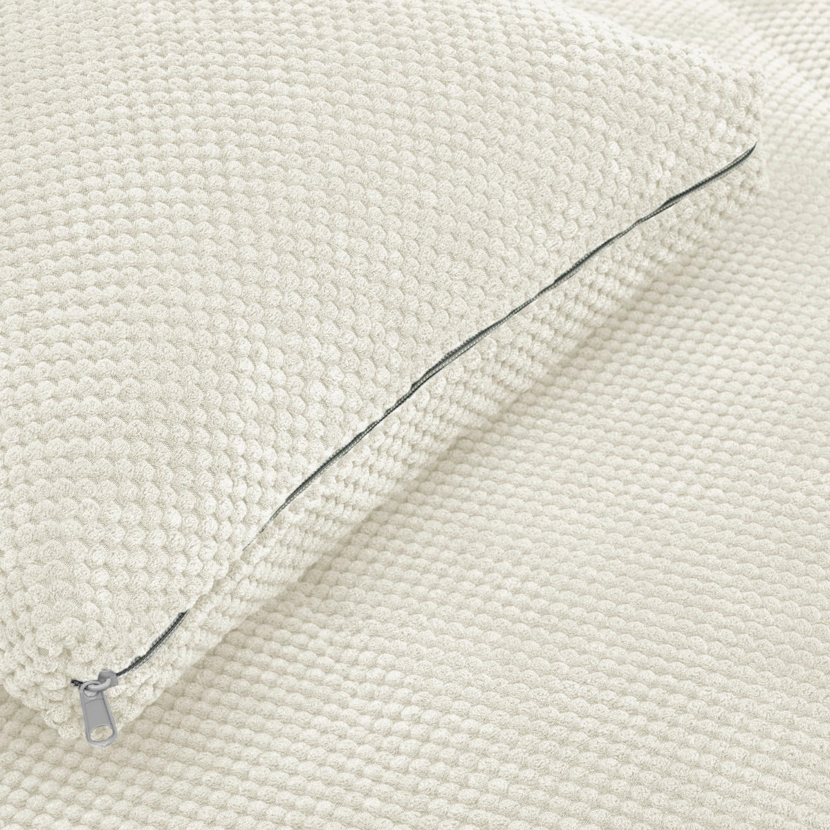 SCHLAFSOFA Velours Creme  - Creme/Schwarz, Design, Kunststoff/Textil (148/88/110cm) - Livetastic