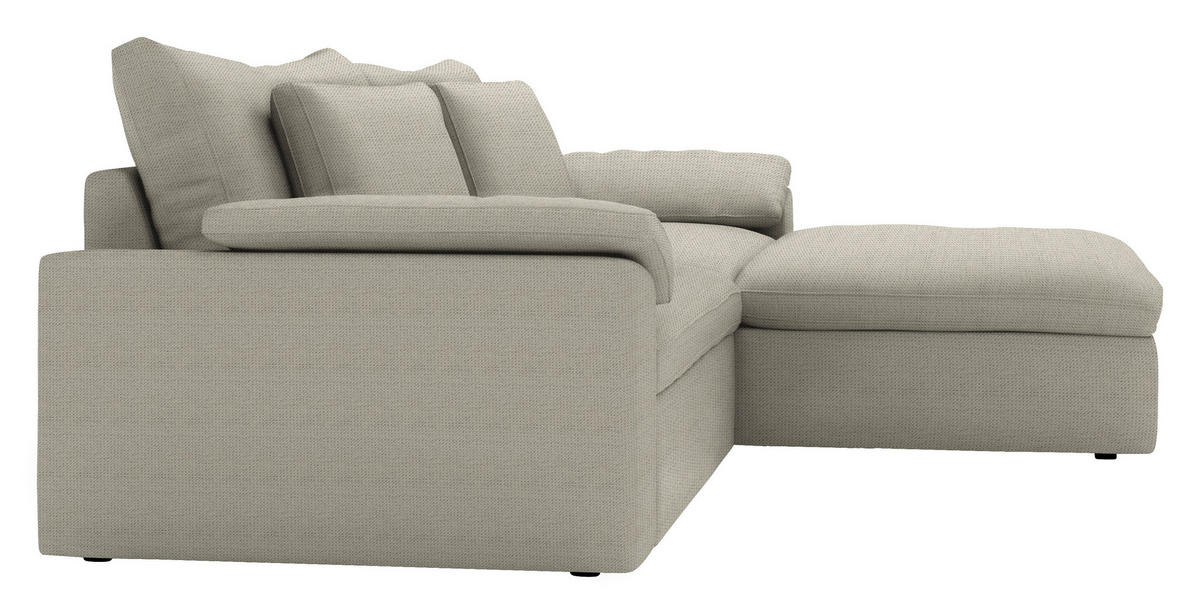 ECKSOFA  Chenille Hellbraun  - Hellbraun/Schwarz, Modern, Kunststoff/Textil (306/198cm) - Carryhome
