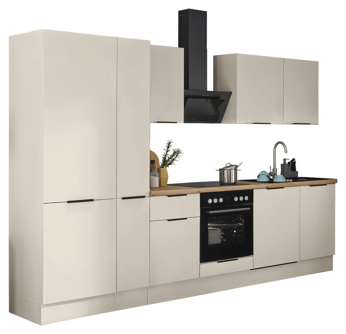 KÜCHENBLOCK   in Kaschmir  - Kaschmir/Schwarz, Basics, Holzwerkstoff/Metall (310/211/60cm) - Carryhome