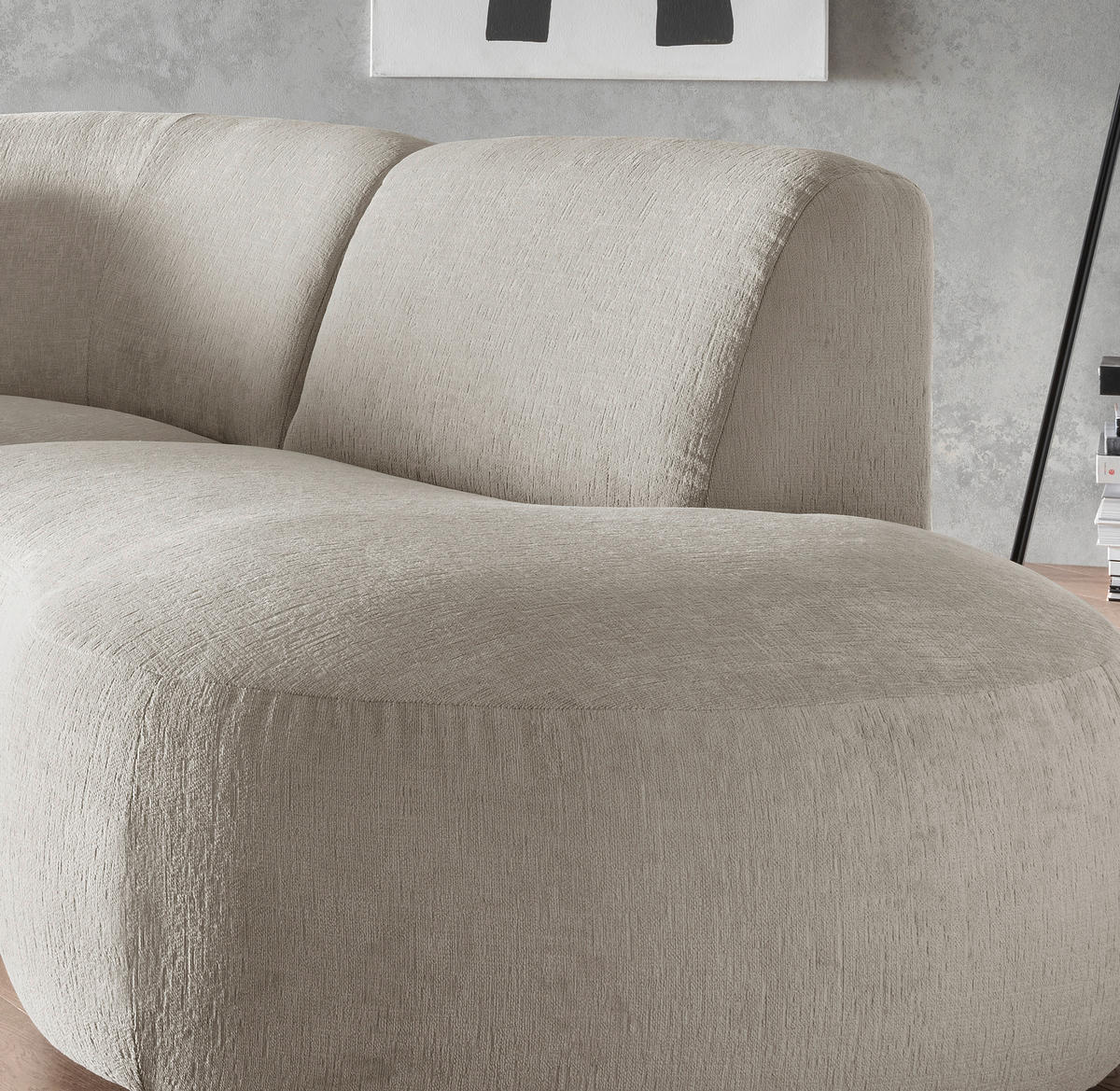 ECKSOFA in Mikrofaser Taupe  - Taupe/Schwarz, Modern, Kunststoff/Textil (276/182cm) - Livetastic