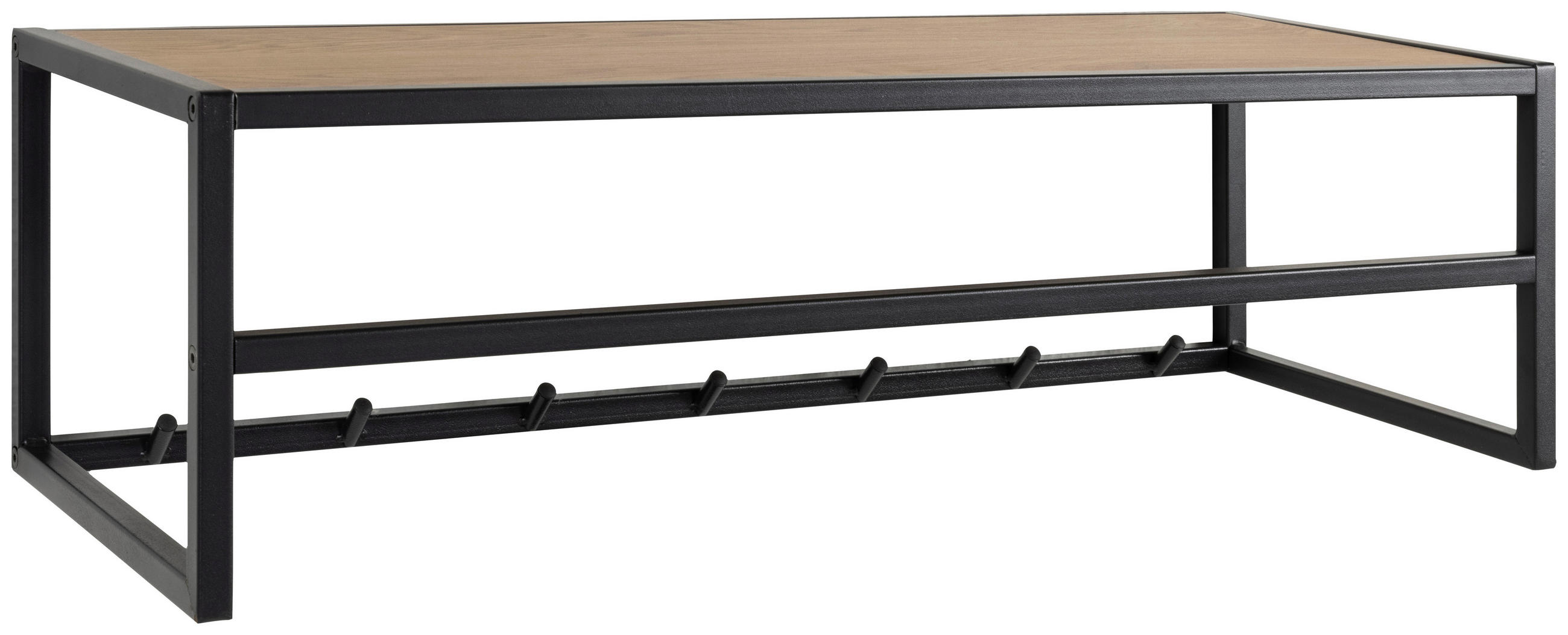 WANDGARDEROBE - Wildeiche/Schwarz, Trend, Holzwerkstoff/Metall (77/28/22cm) - MID.YOU