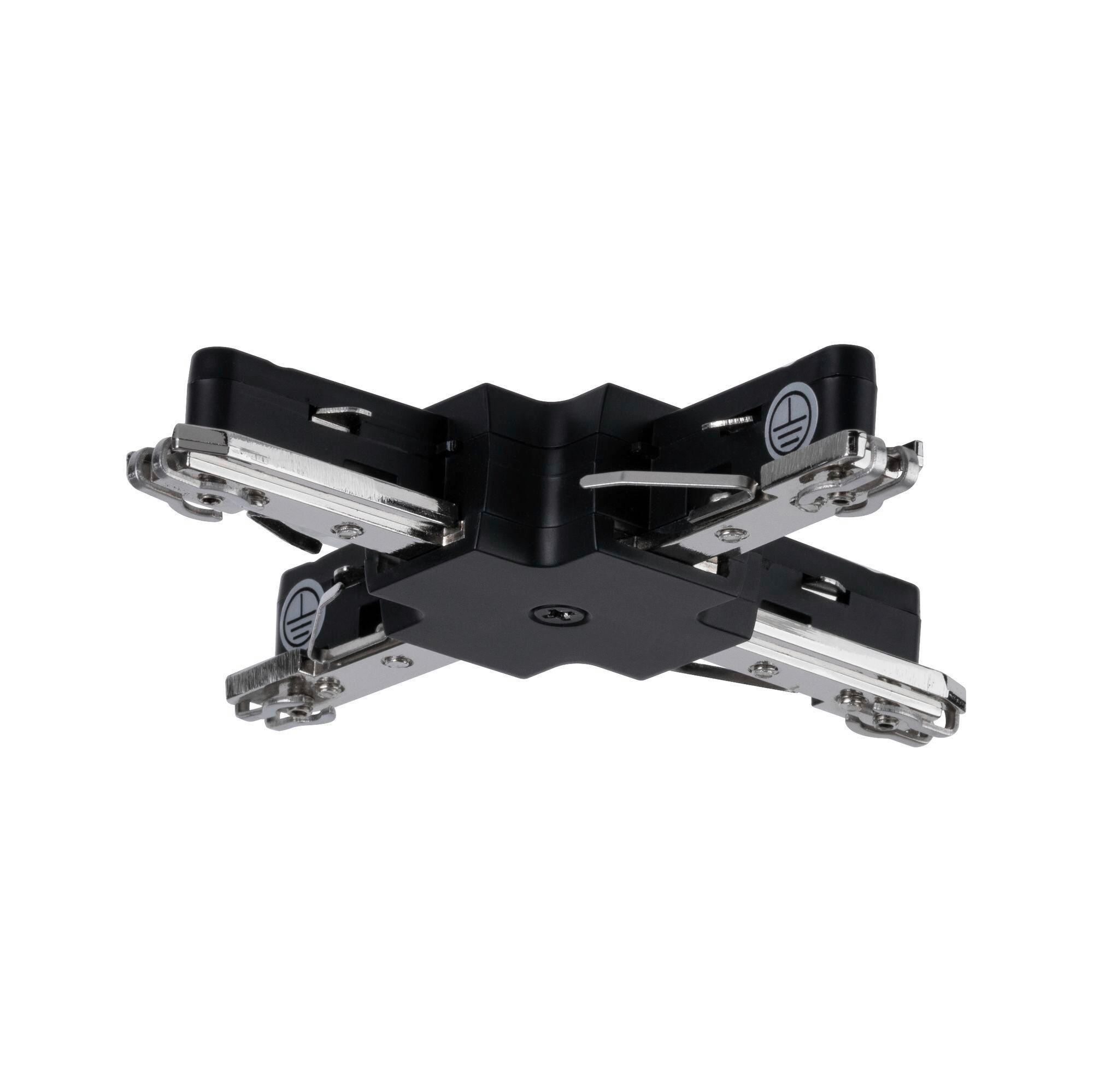 SCHIENENSYSTEM-VERBINDER URAIL 10,4/10,4/1,8 cm  - Schwarz, Design, Kunststoff/Metall (10,4/10,4/1,8cm) - Paulmann