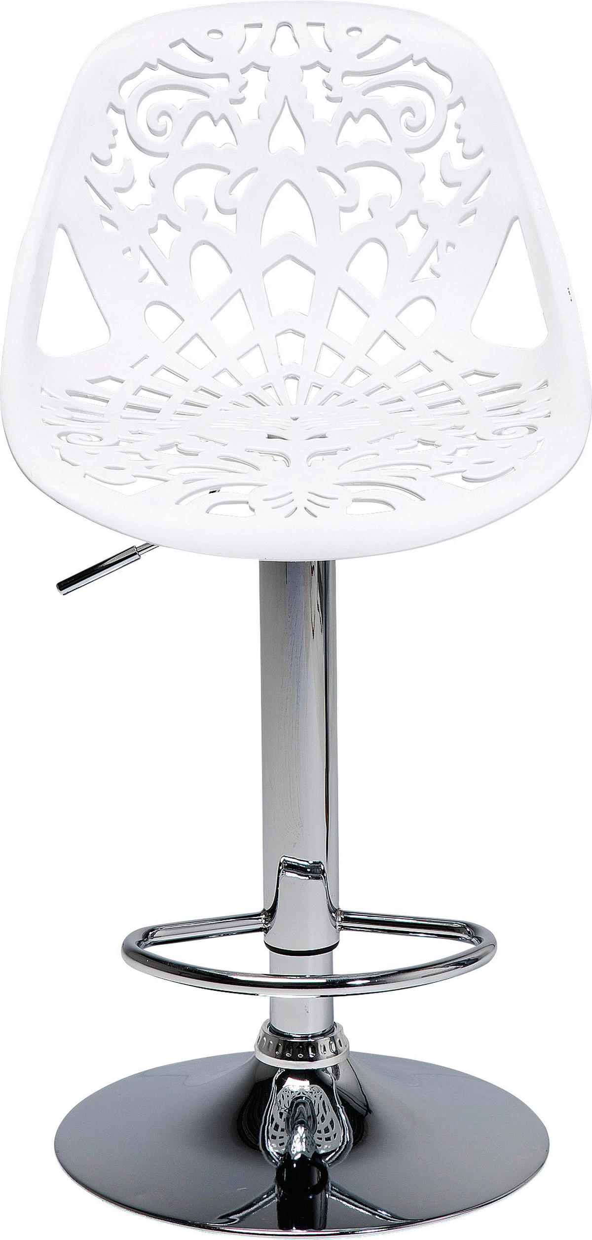 BARHOCKER Weiß, Chromfarben Stahl  - Chromfarben/Weiß, Design, Kunststoff/Metall (45/85/50cm) - Kare-Design