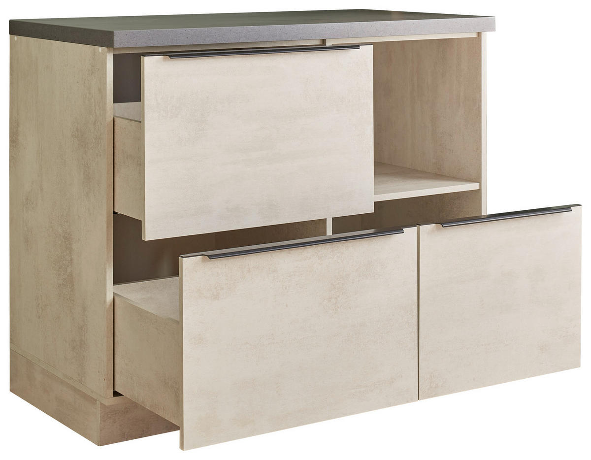 DONJI KUHINJSKI ELEMENT    - bijela/crna, Design, drvni materijal/plastika (110/94/60cm) - MID.YOU