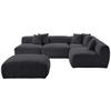 ECKSOFA inkl. Hocker BLOOM Dunkelgrau Flachgewebe, Teddystoff  - Dunkelgrau, Trend, Textil (315/235cm) - Livetastic