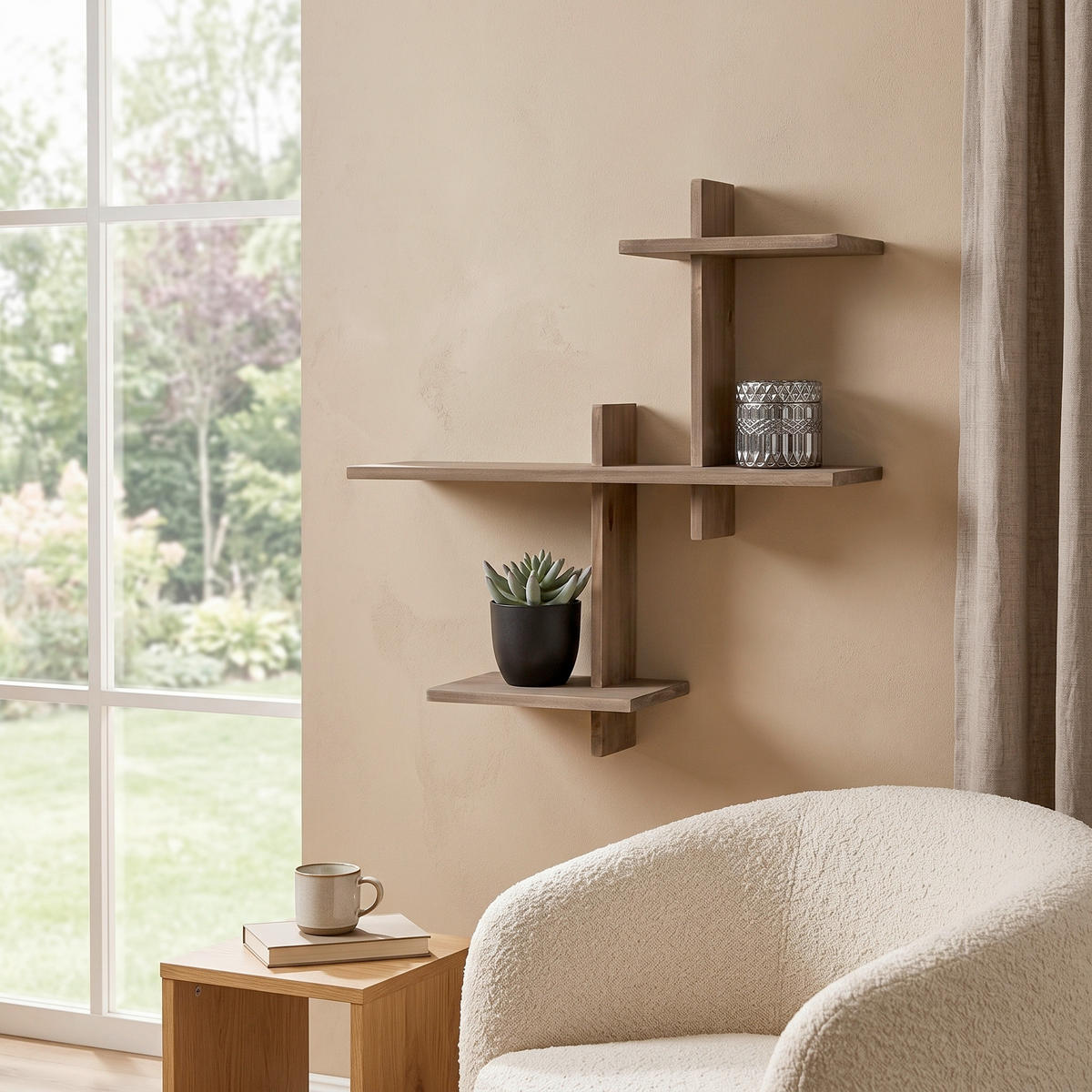 WANDREGAL Braun  - Braun, Design, Holz (53/56/15cm)