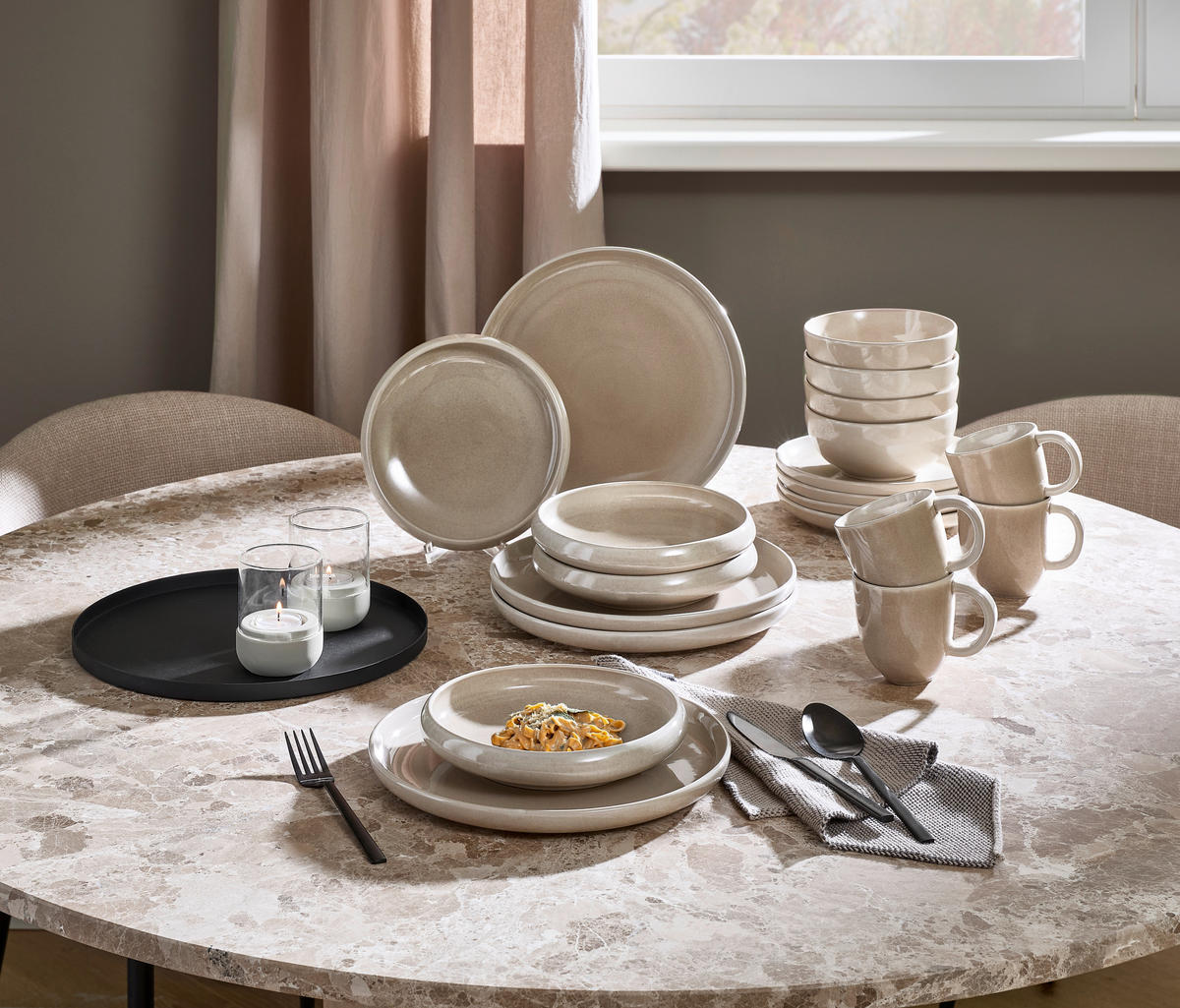 KOMBISERVICE Beige Canju 20-teilig 4 Personen  - Beige, LIFESTYLE, Keramik - Blomus
