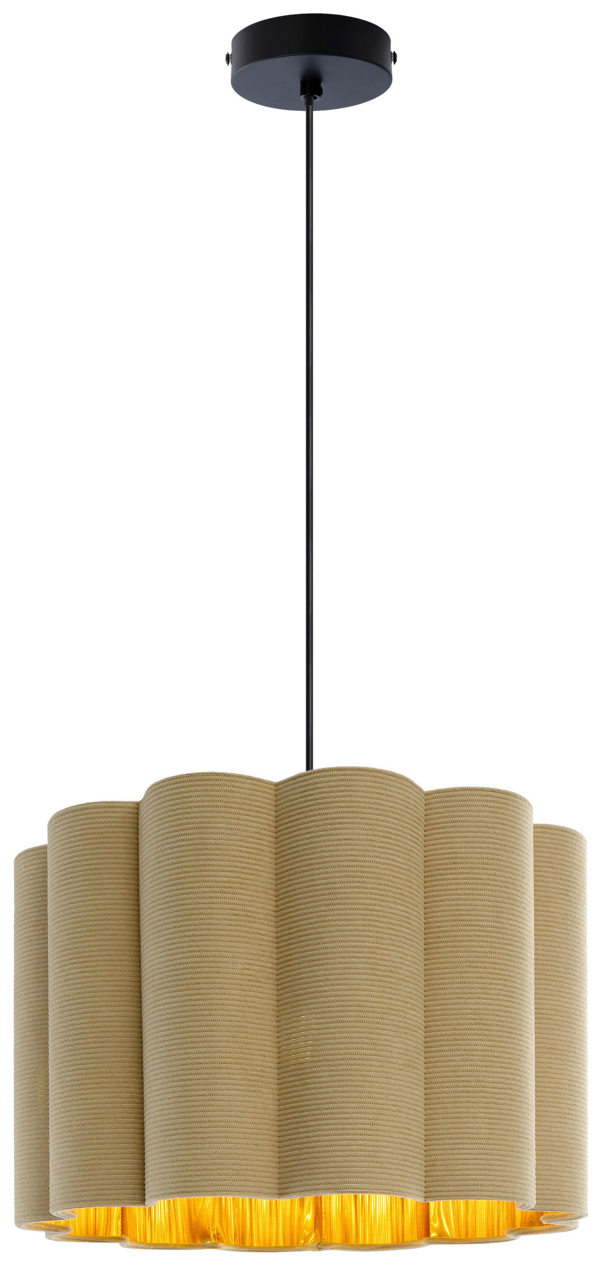 HÄNGELEUCHTE 40/120 cm  - Beige/Schwarz, Trend, Kunststoff/Textil (40/120cm) - Novel