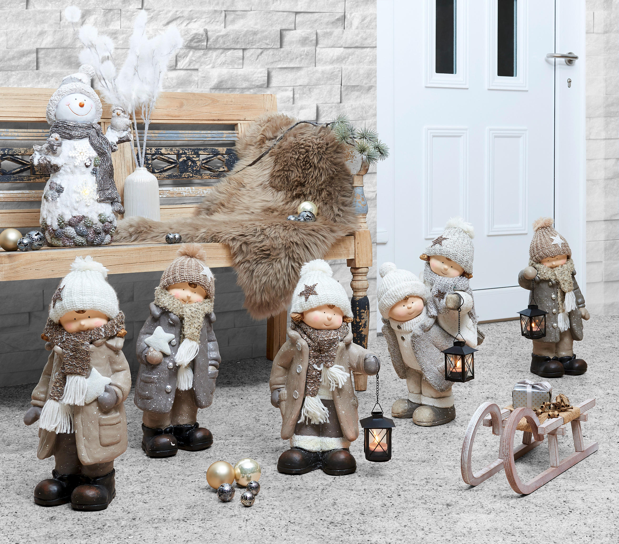 OKRASNA FIGURA OTROKA - večbarvno, Trendi, kamen (26/43/16cm) - X-Mas