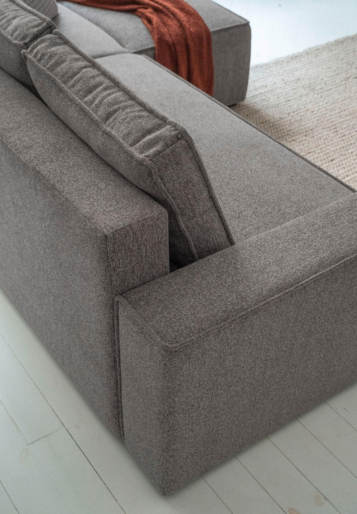 KUTNA GARNITURA tekstil  siva   - bijela/siva, Design, tekstil/plastika (250/156cm) - MID.YOU