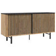 SIDEBOARD  in 160/80,5/45 cm  - Schwarz/Akaziefarben, LIFESTYLE, Holz/Metall (160/80,5/45cm) - Landscape