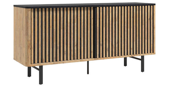 SIDEBOARD in 160/80,5/45 cm - Schwarz/Akaziefarben, LIFESTYLE, Holz/Metall (160/80,5/45cm) - Landscape