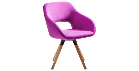 STUHL in Holz, Textil Eichefarben, Violett - Eichefarben/Violett, Design, Holz/Textil (62/83/59cm) - Valnatura