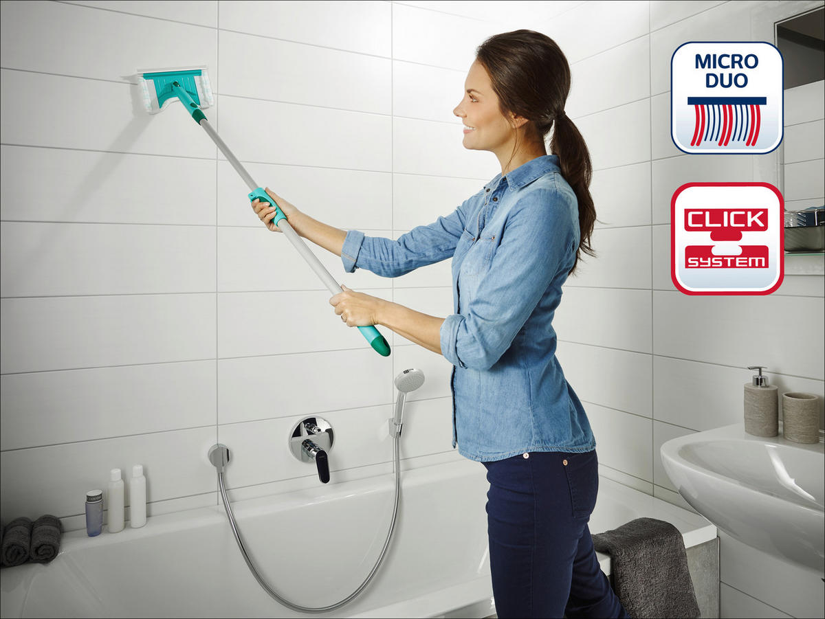 WISCHBEZUG - Türkis/Weiss, Basics, Textil (20cm) - Leifheit