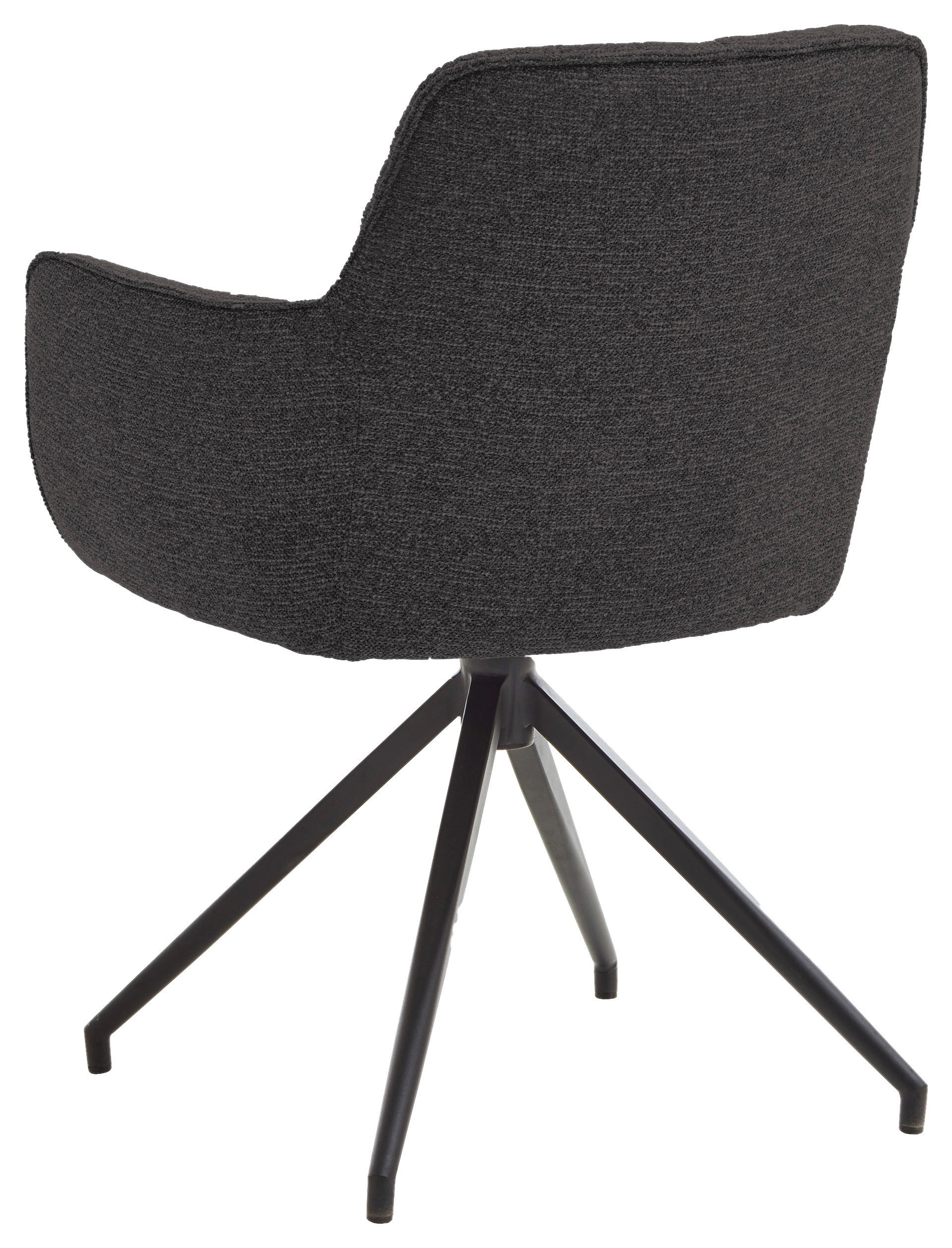ARMLEHNSTUHL drehbar  in Webstoff  - Anthrazit/Schwarz, Design, Textil/Metall (58/81/62cm) - Valdera