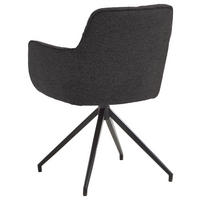 ARMLEHNSTUHL  in Webstoff  - Anthrazit/Schwarz, Design, Textil/Metall (58/81/62cm) - Valdera