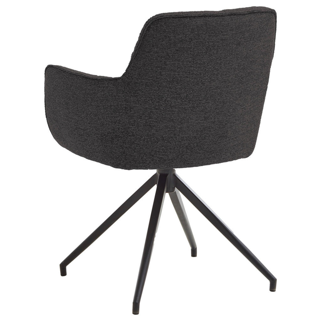 Thumbnail - Valdera Armlehnstuhl, Anthrazit, Textil, Stativgestell, 58x81x62 cm, Stoffauswahl, Typenauswahl, Sitzfläche 360° drehbar...