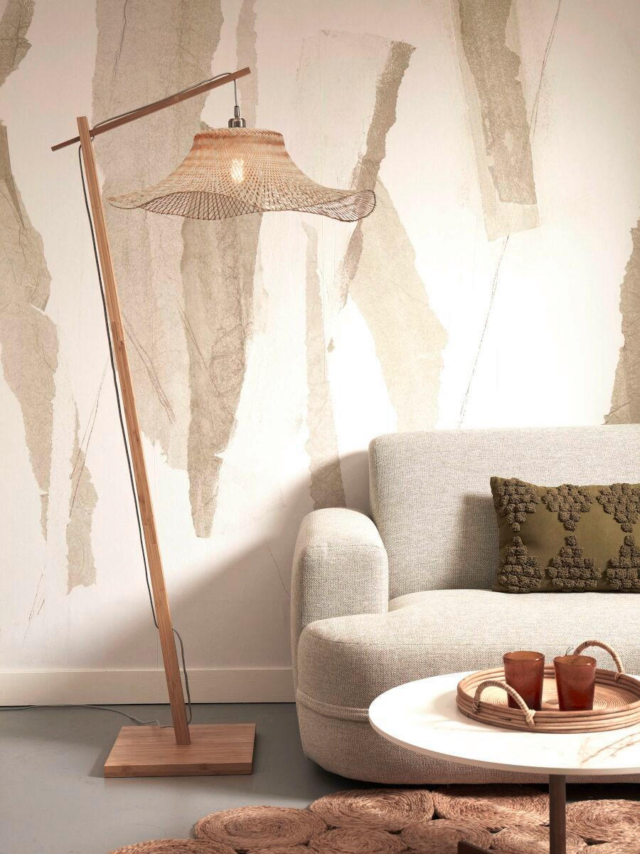 GOLVLAMPA GOOD&MOJO 65/83/176 cm - svart/naturfärgad, Trend (65/83/176cm) - Good & Mojo