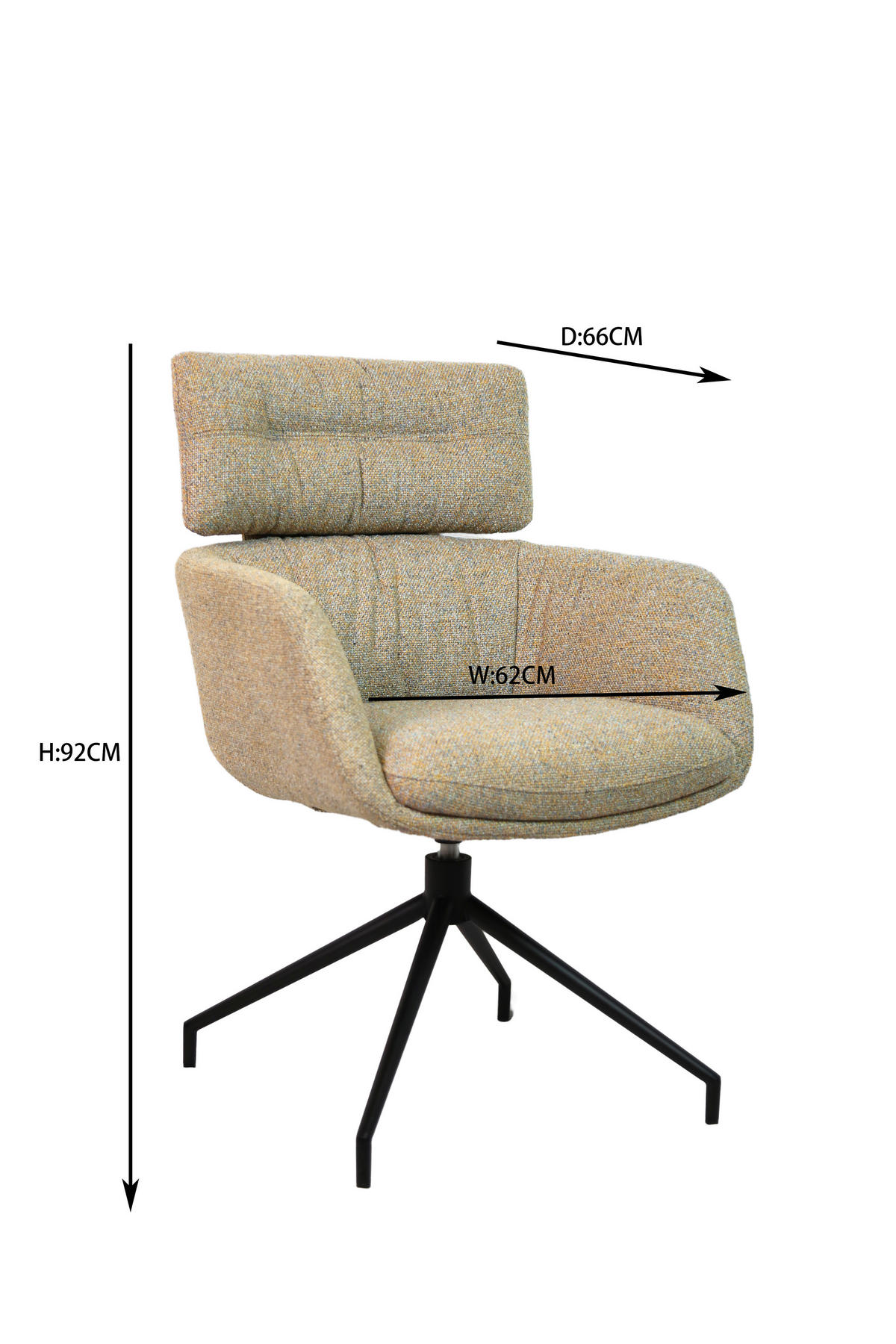 ARMLEHNSTUHL  in Eisen Webstoff  - Graubraun/Schwarz, Design, Textil/Metall (62/92/66cm) - Dieter Knoll