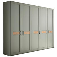 DREHTÜRENSCHRANK 250/216/60 cm,  in Salbeigrün, Eiche Bianco, 5-türig  - Eiche Bianco/Salbeigrün, LIFESTYLE, Holzwerkstoff/Metall (250/216/60cm) - Landscape