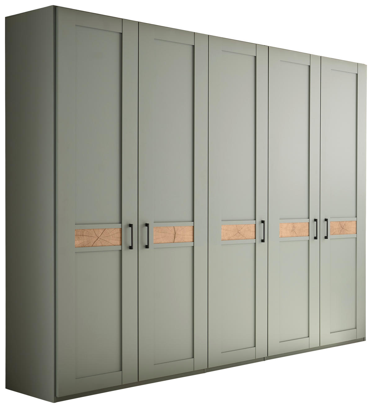 DREHTÜRENSCHRANK 250/216/60 cm,  in Salbeigrün, Eiche Bianco, 5-türig  - Eiche Bianco/Salbeigrün, LIFESTYLE, Holzwerkstoff/Metall (250/216/60cm) - Landscape