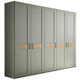 DREHTÜRENSCHRANK 250/216/60 cm,  in Salbeigrün, Eiche Bianco, 5-türig  - Eiche Bianco/Salbeigrün, LIFESTYLE, Holzwerkstoff/Metall (250/216/60cm) - Landscape