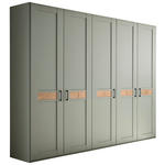 DREHTÜRENSCHRANK 250/216/60 cm,  in Salbeigrün, Eiche Bianco, 5-türig  - Eiche Bianco/Salbeigrün, LIFESTYLE, Holzwerkstoff/Metall (250/216/60cm) - Landscape