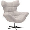 FAUTEUIL À OREILLES in Chenille Hellgrau  - Hellgrau/Schwarz, Design, Textil/Metall (103/119/84cm) - Esposa