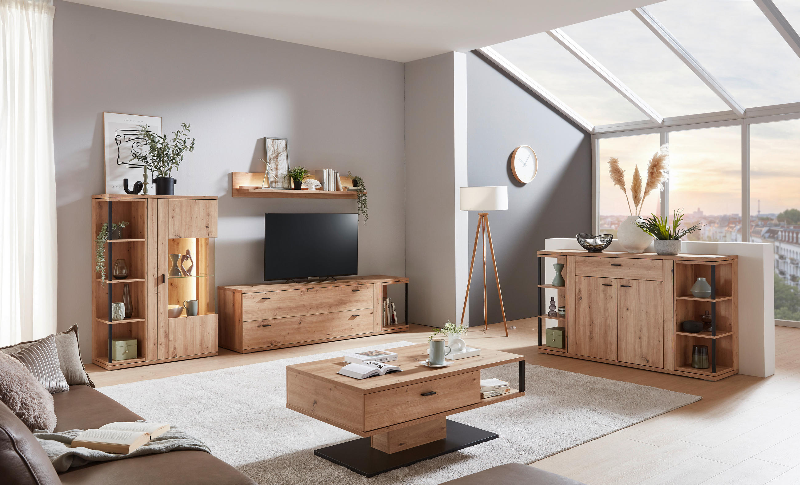 COUCHTISCH in Holzwerkstoff 110/65/45 cm - Anthrazit/Schwarz, Konventionell, Holzwerkstoff/Metall (110/65/45cm) - Cantus