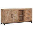 SIDEBOARD RIO  in 175/80/40 cm  - Schwarz/Naturfarben, Design, Holz/Metall (175/80/40cm) - Landscape