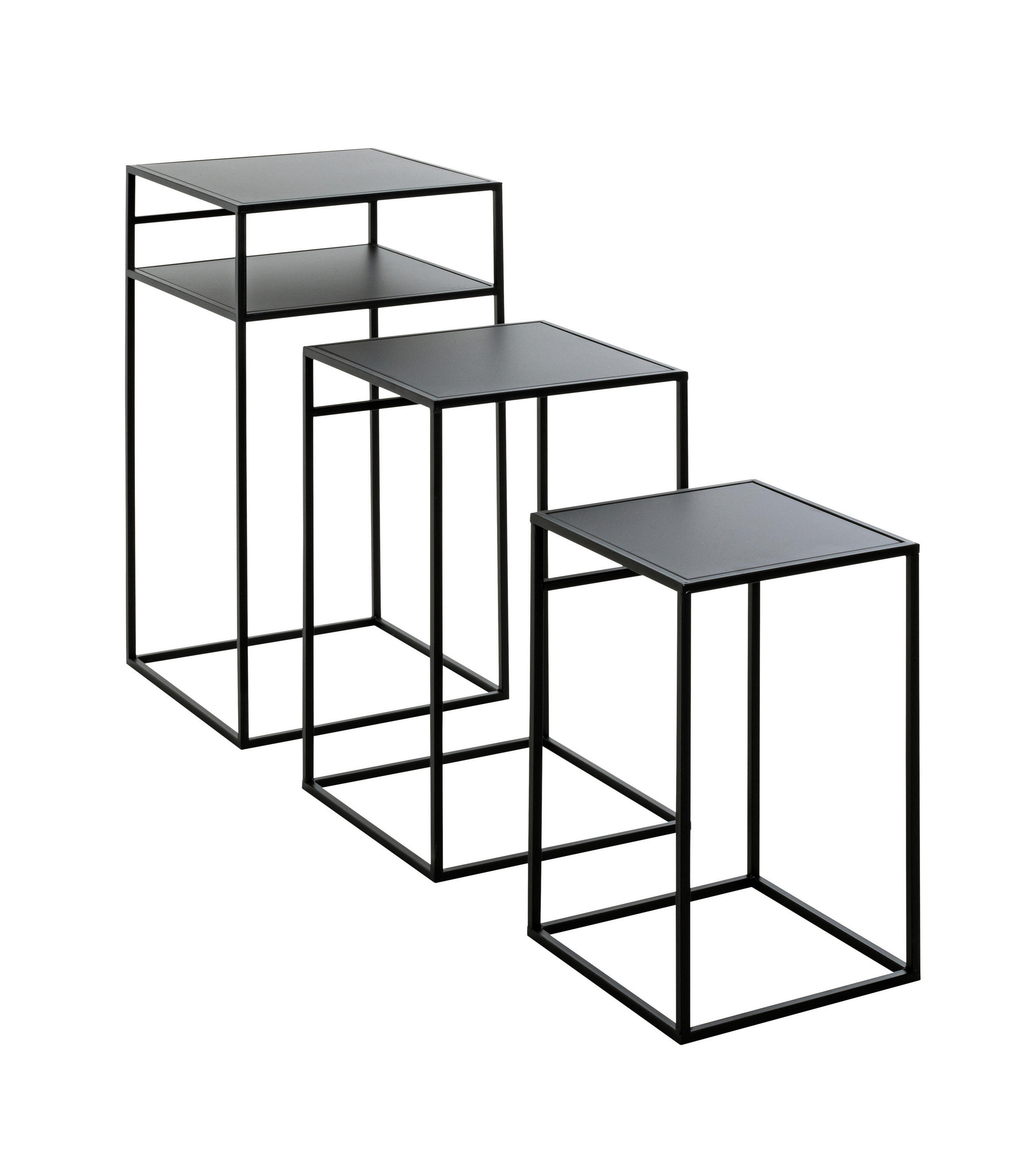 SATZTISCH in Metall 26/30/34/42/50/64/26/30/34 cm  - Schwarz, MODERN, Metall (26/30/34/42/50/64/26/30/34cm)
