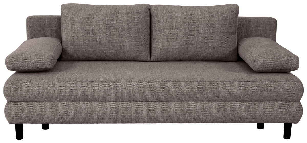 SCHLAFSOFA  mit Webstoff Mokka  - Schwarz/Mokka, Design, Textil/Metall (197/84/92,5cm) - home24