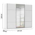 SCHWEBETÜRENSCHRANK 271/223/68 cm 3-türig Weiß  - Alufarben/Weiß, KONVENTIONELL, Glas/Holzwerkstoff (271/223/68cm) - Novel