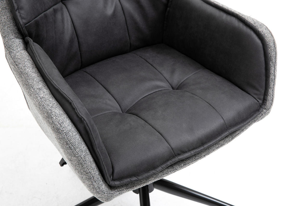 DREHSTUHL Webstoff Grau  - Schwarz/Grau, MODERN, Kunststoff/Textil (64/92/62cm) - MID.YOU